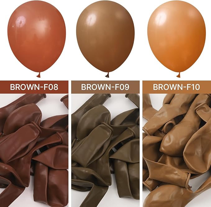 PartyWoo Brown Balloons 50 pcs 12 Inch Latex Helium Neutral Balloons