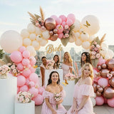 Pink Ivory Rose Gold Balloon Arch Kit Double Stuffed Light Pink