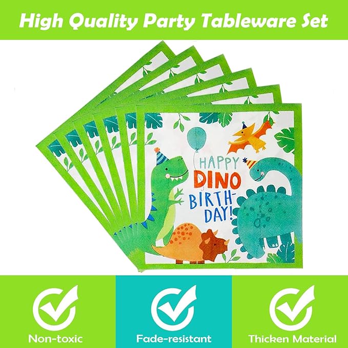 96 Pcs Dinosaur Party Supplies Dinosaur Theme Birthday Party