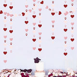 Rose-Gold Pink Burgundy-Red Heart-Ring Garland - 52Ft Engagement