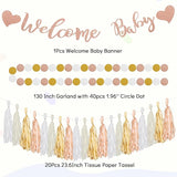 Champagne Gold Beige Fall Boho Baby Shower Party Decorations for