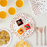 White and Rose Gold Party Supplies - 350 PCS Disposable Dinnerware