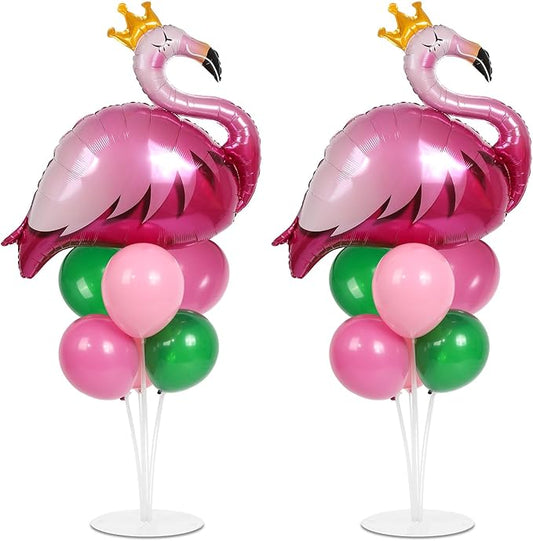 Tropical Flamingo Party Balloons Stand Kit 2 Sets With 2 Flamingo