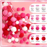 Valentine's Day Pom Poms Balls 600 Pieces Pink Red Pom Poms Mixed