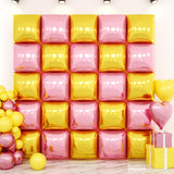 Pearl Pink and Gold Square Foil Balloon Wall,19 Inches Double Sided