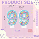 MTLEE Number 9 Birthday Candle Macaron Glitter 3D Number Candle with