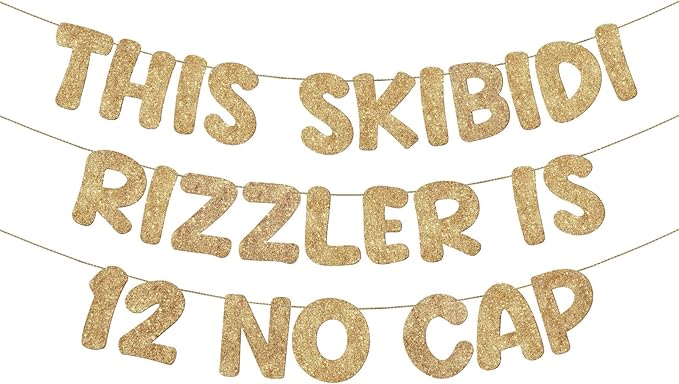 Fulmoon Pre Strung This Skibidi Rizzler Is 12 No Cap Glitter Banner #3