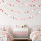 Rose Gold Party Decorations Dusty Pink Circle Dots Garland Blush