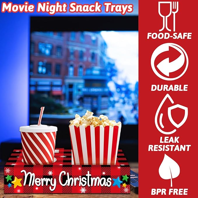 32pcs Christmas Party Supplies Movie Night Snack Trays Hold Popcorn