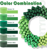PartyWoo Sage Green Crepe Paper Streamers 6 Rolls 492 ft Pack of