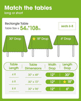 Pureegg Plastic Table Cloth Disposable 10 Pack, 54 x 108 Inch Table