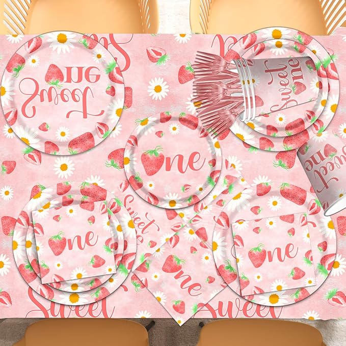 Strawberry 1st Birthday Party Decorations for Girls Sweet One 1st