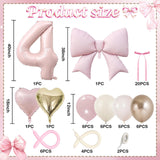 Pink 4 Balloon Number 40 Inch, Dusty Blush Pink Gold Sand White Latex