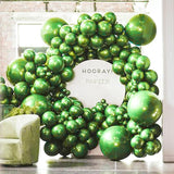 PartyWoo Metallic Green Balloons 100pcs Different Sizes of 18 12 10 5
