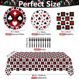 81Pcs Casino Party Decorations Poker Party Tableware Set Includes