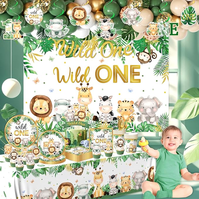 Wild Birthday Decorations Safari Birthday Decorations 277Pcs Wild