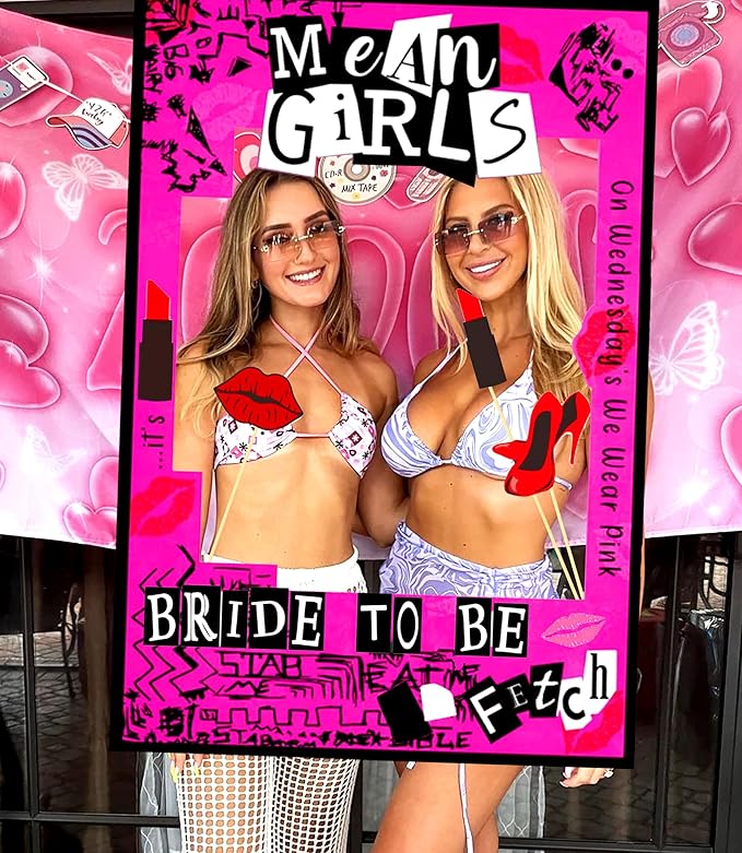 Mean Girl Bachelorette Party Photo Booth Props Frame Bachelorette