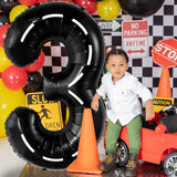 KatchOn Giant Number 3 Balloon - 40 Inch | Number 3 Race Car Balloon