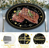 50Pcs Happy Retirement Party Oval Plates 11 Inch Large Retirement