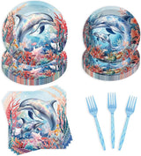 96 Pcs Dolphin Birthday Party Decorations Under the Sea Dolphin