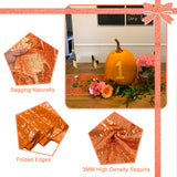 TCBESTO 12 Pack Orange Sequin Table Runner 12 x 72 Inch - High Density