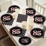 96 Pieces 85th Birthday Party Plates Rose Gold Cheers to 85 Years