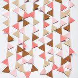 Boho Party Decorations Brown Blush Pink Felt Hanging Triangle Mini