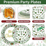 96PCS Christmas Paper Plates and Napkins Set Christmas Party