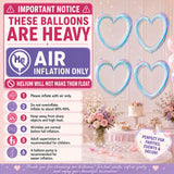 Iridescent Hollow Heart Balloons, 4 Pcs 40 Inch Clear Rainbow