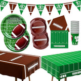 Football Party Decorations Kit for 24 Guests 99Pcs Tableware with