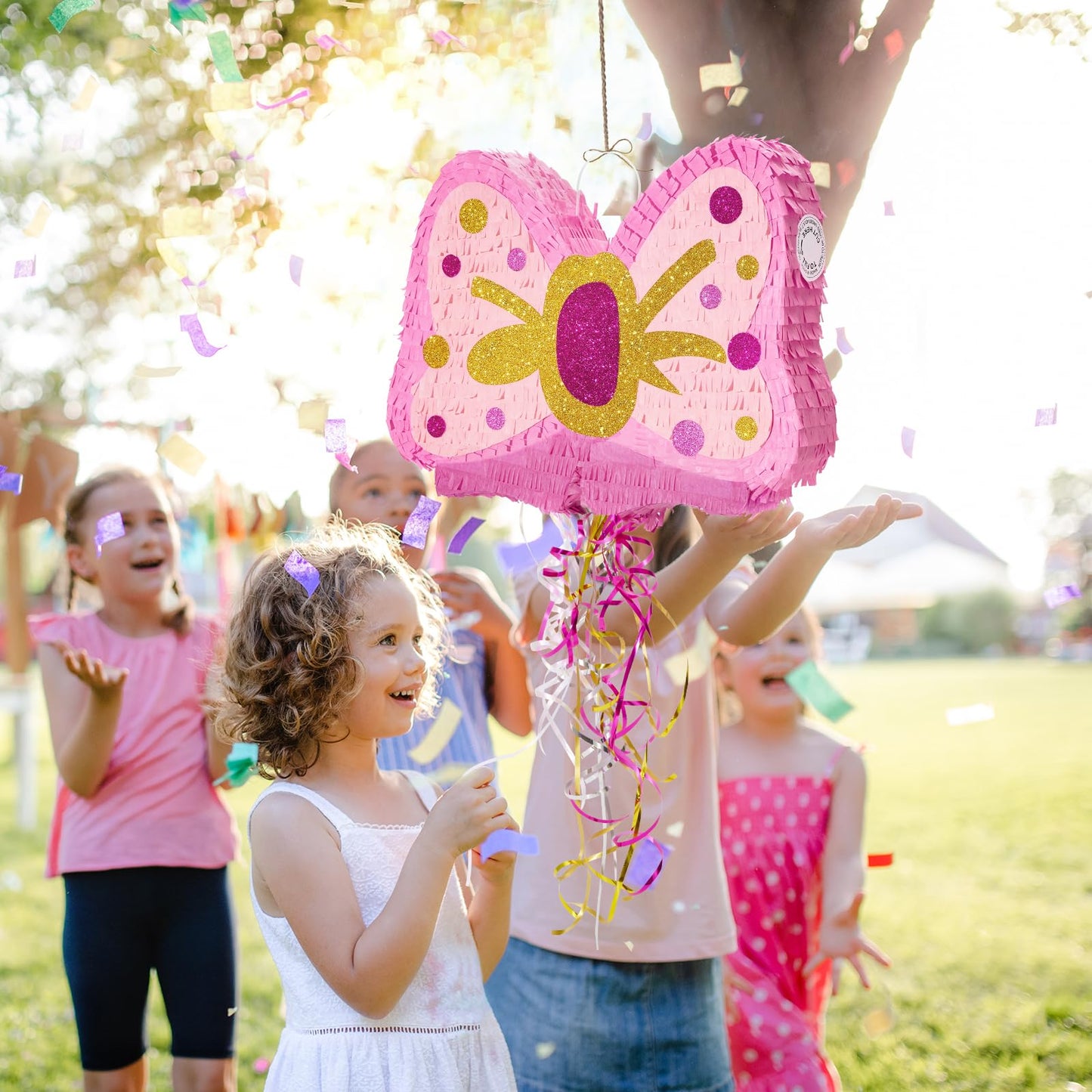 WERNNSAI Pink Bow Piñata - Girls Birthday Party Decoration Bow Tie