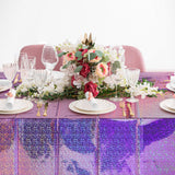 8 Pack Iridescent Light Purple Plastic Tablecloths Shiny Disposable