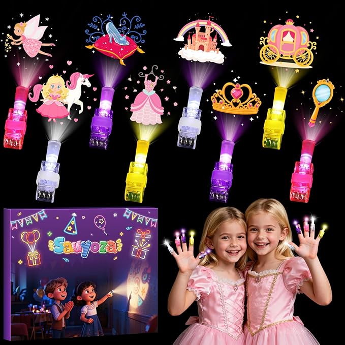 36 Pcs Princess Party Favors LED Finger Lights for Grils Glow in the