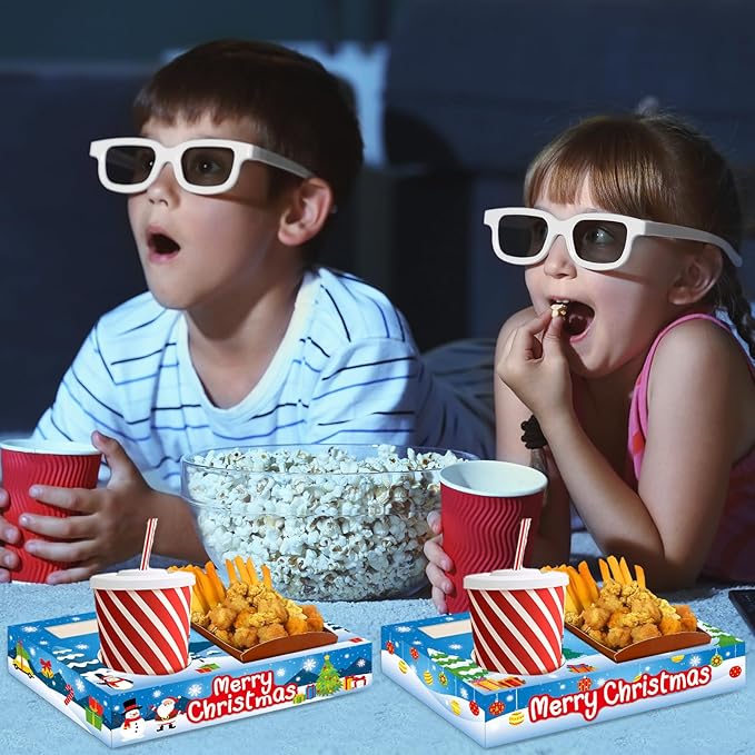 50Pcs Christmas Party Supplies Movie Night Paper Snacks Boxes