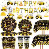 132 Pcs Construction 1st Birthday Party Supplies Dump Truck Theme