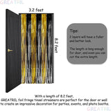 Black and Gold Party Streamers Decoration GREATRIL Foil Fringe