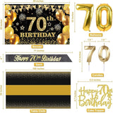 70th Birthday Decorations Men Women with 70th Birthday Banner Black