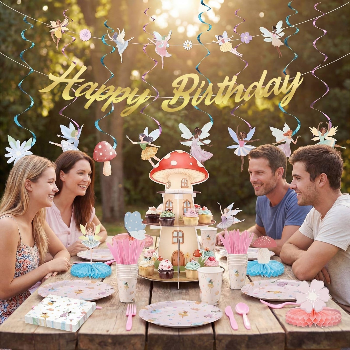 258 Pcs Fairy Birthday Party Decorations Include Disposable Fairy
