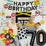 70th Birthday Decorations Men Women Caution Logo 70 Is Only 21 in