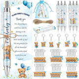 145 Pieces Baby Shower Favors for Guest Blue Teddy Bear Ballpoint