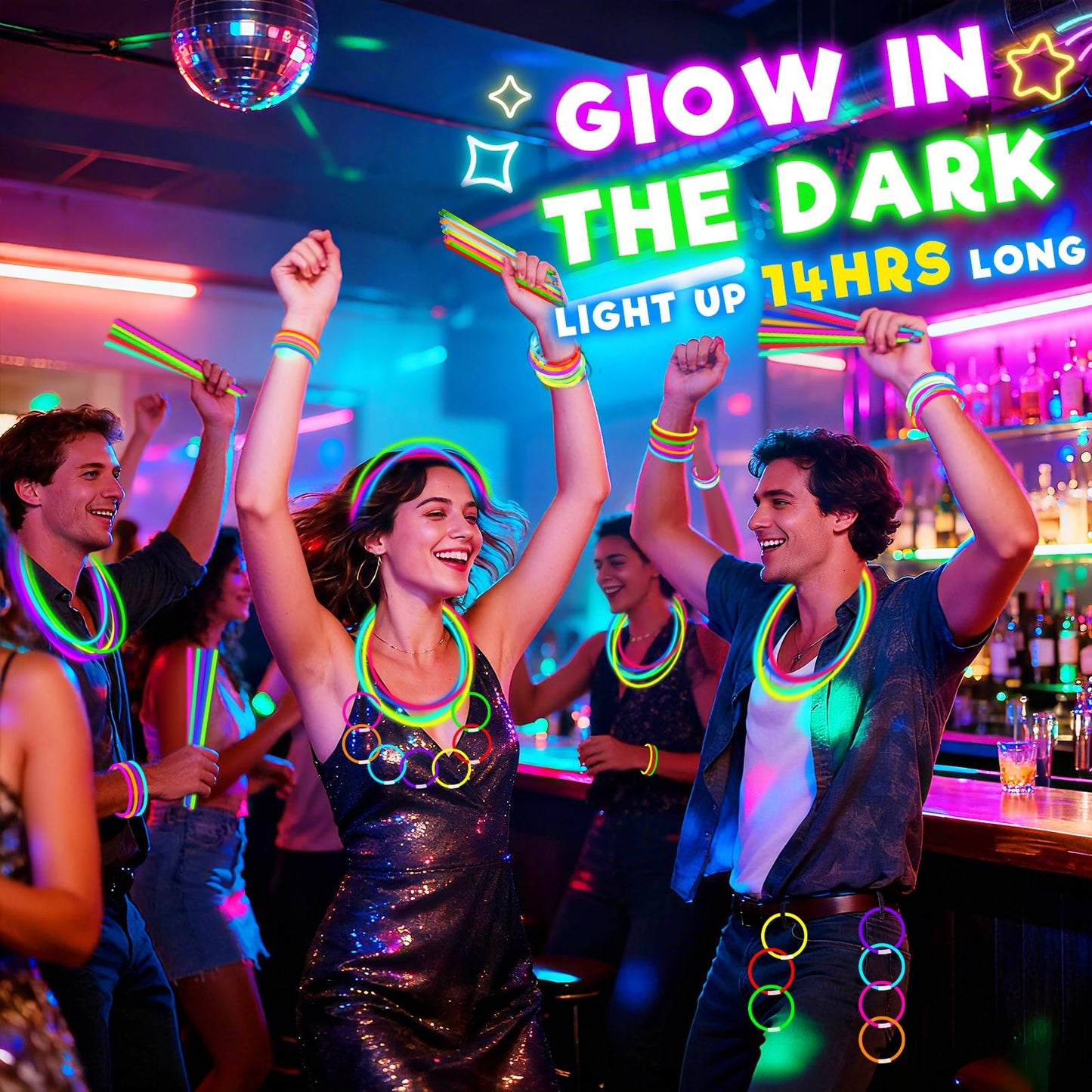 TURNMEON 960 Pack Ultra Bright Glow Sticks Bulk Glow In The Dark Party