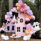 Pastel Halloween Balloon Arch Kit Purple Pink Orange Black Balloons