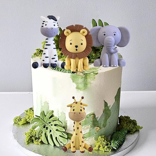 Safari Animal Cake Toppers Jungle Wild Cake Decorations with Lion