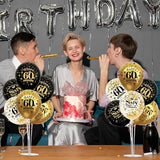 4 Set Black Gold Balloon Stand Kit for Birthday Decorations for 60th