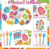 100 Pcs Easter Egg Tableware Party Supplies Set Serves 25 Disposable