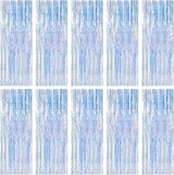 10 Pack Iridescent Backdrop Party Decorations Tinsel Curtain Party