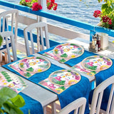 96Pcs Pink Pool Party Plates and Napkins Summer Beach Birthday Party