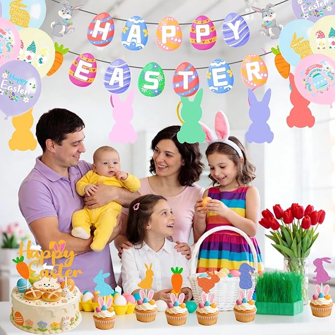 35PCS Easter Decoration Set Happy Easter Banner Suitable for Holiday