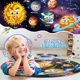 SYNARRY Solar System Floor Puzzles for Kids Ages 4-8, Large 70 Piece