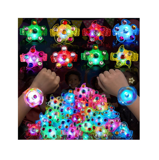 48 Pack LED Fidget Spinner Bracelets - Glow in The Dark Party Favors